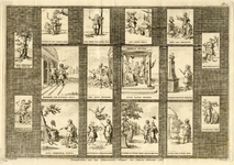 32407 Afbeelding van de zinnebeeldige voorstellingen op de 'vuurwerktempel', opgericht door de Utrechtse studenten bij ...